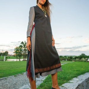 KURTA DE CASIMIR DE LANA CON GALÓN