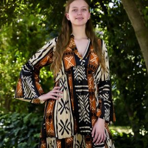 Vestido africano algodon estampado etnico