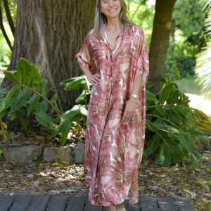 Vestidos Estilo Camiseros en Seda estampada